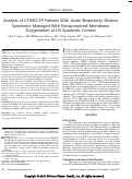 Cover page: Analysis of COVID-19 Patients With Acute Respiratory Distress Syndrome Managed With Extracorporeal Membrane Oxygenation at US Academic Centers.