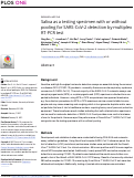 Cover page: Saliva as a testing specimen with or without pooling for SARS-CoV-2 detection by multiplex RT-PCR test.