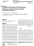 Cover page: Analyzing TCGA Data to Identify Gene Mutations Linked to Hepatocellular Carcinoma in Asians