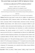 Cover page: Microsized single-crystal spinel LAMO for high-power lithium ion batteries synthesized via polyvinylpyrrolidone combustion method