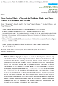 Cover page: Case-Control Study of Arsenic in Drinking Water and Lung Cancer in California and Nevada