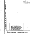 Cover page: THE PROTON DEUTERON R-F SYSTEM FOR THE BERKELEY SYNCH!CYCLOTRON