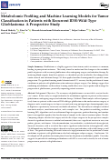 Cover page of Metabolomic Profiling and Machine Learning Models for Tumor Classification in Patients with Recurrent IDH-Wild-Type Glioblastoma: A Prospective Study.