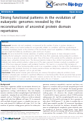 Cover page: Strong functional patterns in the evolution of eukaryotic genomes revealed by the reconstruction of ancestral protein domain repertoires