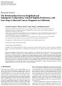 Cover page: The Relationship between Neighborhood Immigrant Composition, Limited English Proficiency, and Late‐Stage Colorectal Cancer Diagnosis in California