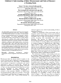 Cover page: Children's Understanding of Ruler Measurement and Units of Measure: A Training Study