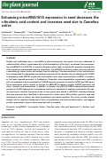 Cover page: Enhancing microRNA167A expression in seed decreases the α‐linolenic acid content and increases seed size in Camelina sativa