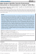 Cover page: Meta-Analysis Identifies Gene-by-Environment Interactions as Demonstrated in a Study of 4,965 Mice