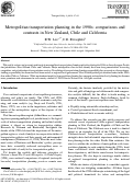 Cover page: Metropolitan Transportation Planning in the 1990s: Comparisons and Contrasts in New Zealand, Chile and California