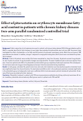 Cover page: Effect of pitavastatin on erythrocyte membrane fatty acid content in patients with chronic kidney disease: two-arm parallel randomized controlled trial.