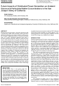 Cover page: Future impacts of distributed power generation on ambient ozone and particulate matter concentrations in the San Joaquin Valley of California.