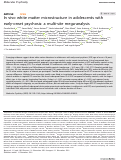 Cover page: In vivo white matter microstructure in adolescents with early-onset psychosis: a multi-site mega-analysis