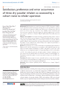 Cover page: Satisfaction, preference and error occurrence of three dry powder inhalers as assessed by a cohort naïve to inhaler operation.