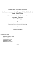 Cover page: Solar Resource Assessment with Sky Imagery and a Virtual Testbed for Sky Imager Solar Forecasting