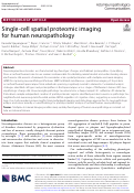 Cover page: Single-cell spatial proteomic imaging for human neuropathology.