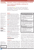 Cover page: Systematic review to evaluate algorithms for REBOA use in trauma and identify a consensus for patient selection.