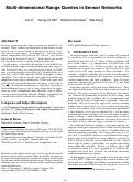 Cover page: Multi-dimensional Range Queries in Sensor Networks