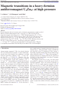 Cover page: Magnetic transitions in a heavy-fermion antiferromagnet U2Zn17 at high pressure