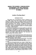 Cover page: Riding Two Horses: Corporatizing Enterprises and the Emerging Securities Regulatory Regime in China