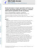 Cover page: Relationship between computer segmentation performance and computer classification performance in breast CT: A simulation study using RGI segmentation and LDA classification