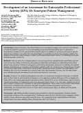 Cover page: Development of an assessment for Entrustable Professional Activity (EPA) 10: Emergent patient management