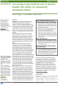 Cover page: Accessing acute medical care to protect health: the utility of community treatment orders