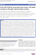 Cover page: Anti-miR-518d-5p overcomes liver tumor cell death resistance through mitochondrial activity