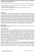 Cover page: Satisfaction and self-estimated performance in relation to indoor environmental parameters and building features