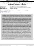 Cover page: Initiation of Buprenorphine in the Emergency Department: A Survey of Emergency Clinicians