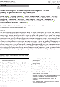 Cover page: Artificial intelligence assistance significantly improves Gleason grading of prostate biopsies by pathologists.