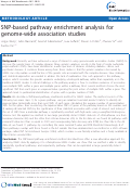 Cover page: SNP-based pathway enrichment analysis for genome-wide association studies