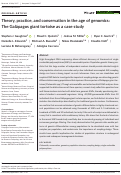 Cover page: Theory, practice, and conservation in the age of genomics: The Galápagos giant tortoise as a case study