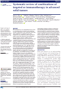 Cover page: Systematic review of combinations of targeted or immunotherapy in advanced solid tumors