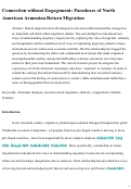 Cover page: Connection without Engagement: The Paradoxes of North American Armenian Return Migration