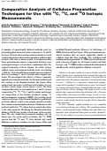 Cover page: Comparative Analysis of Cellulose Preparation Techniques for Use with 13C, 14C, and 18O Isotopic Measurements