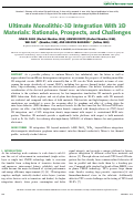 Cover page: Ultimate Monolithic-3D Integration With 2D Materials: Rationale, Prospects, and Challenges