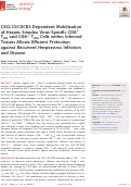 Cover page: CXCL10/CXCR3-Dependent Mobilization of Herpes Simplex Virus-Specific CD8<sup>+</sup>T<sub>EM</sub>and CD8<sup>+</sup>T<sub>RM</sub>Cells within Infected Tissues Allows Efficient Protection against Recurrent Herpesvirus Infection and Disease.