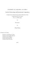 Cover page: Vertical Contracting and Downstream Competition