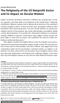 Cover page: The Religiosity of the US Nonprofit Sector and its Impact on Secular Women