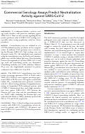 Cover page: Commercial Serology Assays Predict Neutralization Activity Against SARS-CoV-2