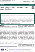 Cover page: Targeting inflammatory pathways in axial spondyloarthritis