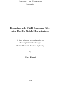 Cover page: Reconfigurable UWB Bandpass Filter with Flexible Notch Characteristics