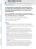 Cover page: Measurement and Identification of Parenting Behaviors Associated with Social-Emotional Outcomes in Children: The Racial and Cultural Appropriateness of a Commonly Used Parenting Measure.