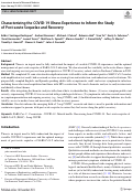 Cover page: Characterizing the COVID-19 Illness Experience to Inform the Study of Post-acute Sequelae and Recovery