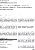 Cover page: Stone marten (Martes foina) habitat in a Mediterranean ecosystem: effects of scale, sex, and interspecific interactions