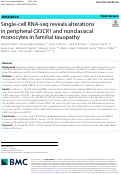 Cover page: Single-cell RNA-seq reveals alterations in peripheral CX3CR1 and nonclassical monocytes in familial tauopathy