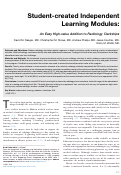 Cover page: Student-created independent learning modules: An easy high-value addition to radiology clerkships.