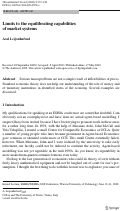 Cover page: Limits to the equilibrating capabilities of market systems