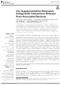 Cover page: Iron Supplementation Eliminates Antagonistic Interactions Between Root-Associated Bacteria