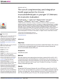 Cover page: The use of complementary and integrative health approaches for chronic musculoskeletal pain in younger US Veterans: An economic evaluation